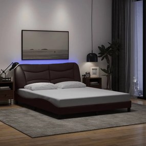 vidaXL Estrutura de cama com LED sem colchão 160x200 cm tecido