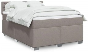 vidaXL Cama com molas/colchão 160x200 cm tecido castanho-acinzentado