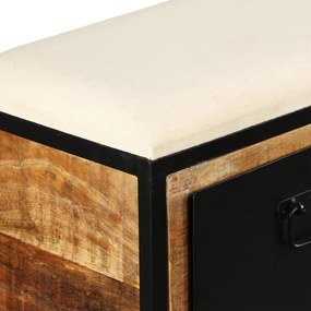 Banco armazenamento com 3 gavetas mangueira maciça 120x30x40cm
