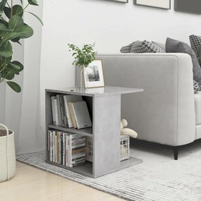 vidaXL Mesa de apoio 45x45x48 cm contraplacado cinzento cimento