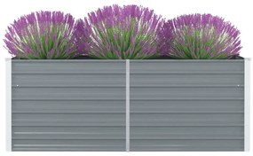 Canteiro de jardim elevado 160x80x45cm aço galvanizado cinzento