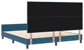 Cama vidaXL Azul Escuro 180x200 cm Veludo