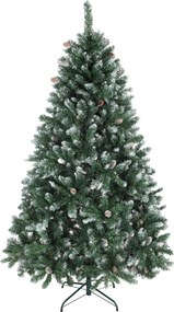 HOMCOM Árvore de Natal Artificial 180 cm Árvore de Natal com 910 Ramos com Efeito Neve 58 Pinhas Verde | Aosom Portugal