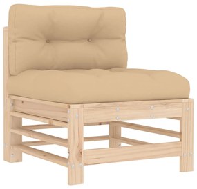 5 pcs conjunto lounge jardim com almofadões madeira maciça