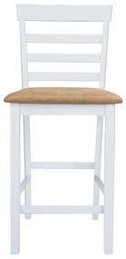 Consola de mesa branca e conjunto de 4 cadeiras de bar