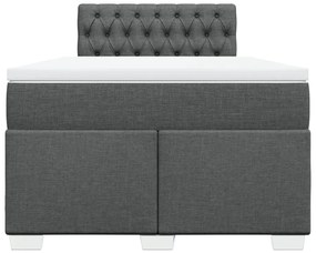 Cama boxspring com colchão 120x190 cm tecido cinzento-escuro
