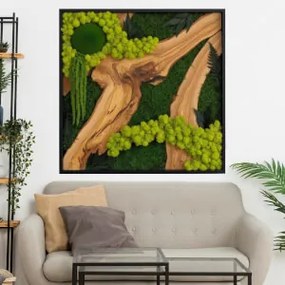 Autocolante quadrado Moss - Parede orgânica e padrão de azeitona