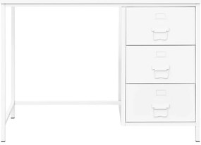 Secretária industrial c/ gavetas 105x52x75 cm aço branco