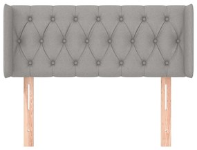 Cabeceira de cama c/ abas tecido 93x16x78/88 cm cinzento-claro