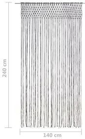 Cortina macramé 140x240 cm algodão antracite