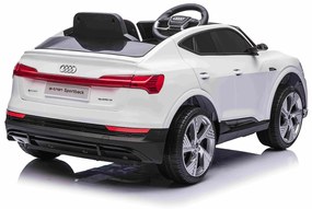 Carro elétrico para crianças Audi E-tron Sportback 12V, comando remoto 2,4 GHz, entrada USB/AUX, suspensão, bateria de lítio, luzes LED, 2 motores de