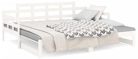 Sofá-cama de puxar 2x(90x200) cm pinho maciço branco