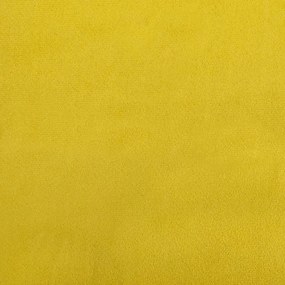 Cadeira de descanso com banco veludo amarelo mostarda