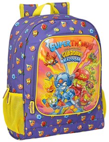 Mochila Escolar Superthings Guardians Of Kazoom Roxo Amarelo (32 X 42 X 14 cm)