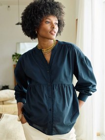 Camisa larga para gravidez e amamentação preto