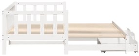 Sofá-cama com gavetão e gavetas sem colchão 90x190 cm branco