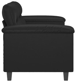Sofá de 2 lugares 140 cm couro artificial preto