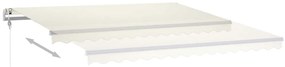 Toldo retrátil manual com luzes LED 4,5x3,5 m cor creme
