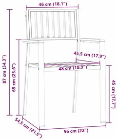 Cadeiras de Jardim Empilháveis 4 pcs Madeira Sólida de Teca e Aço Inox