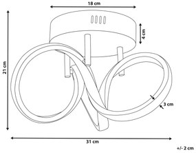 Candeeiro de teto LED em metal branco MONGO Beliani