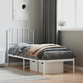 Estrutura de cama sem colchão com cabeceira 75x190 cm branco