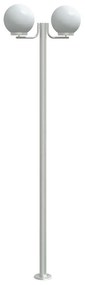 Candeeiro de chão para exterior 3 pcs 215 cm aço inox. prateado