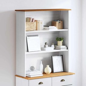 vidaXL Hutch Branco 91 x 30 x 104 cm Madeira de pinho maciça