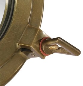 Espelho de parede estilo escotilha Ø38 cm alumínio e vidro