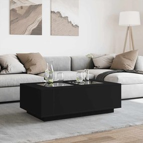 Mesa de centro luzes LED Infinity 116x69x40 cm preto