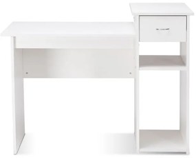 Secretária de computador com Gaveta e estante 108 x 50 x 82 cm Branco