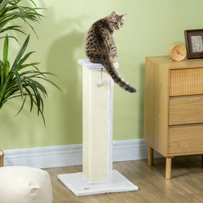 Arranhador para Gatos, 41 x 41 x 81 cm, Poste em Sisal, Cinzento
