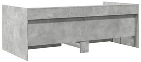 Sofá-cama com gavetas sem colchão 90x190 cm cinzento cimento