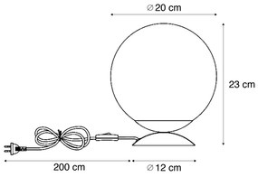 Candeeiro de mesa Art Déco latão com vidro fumado arco-íris - Pallon Chique de hotel