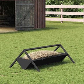 vidaXL Trincheira para Alimentação de Gado Preto 111 x 76 x 38 cm