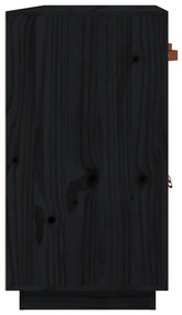 Aparador 98,5x40x75 cm madeira de pinho maciça preto