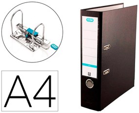 Pasta de Arquivo de Alavanca Elba Top Cartão Compacto Polipropileno com Rado Din A4 Lombada de 80 mm Preto