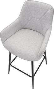 CONJUNTO DE 2 BANCOS DE BAR 55X55X109 CM CINZENTO E PRETO