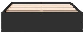 Estrutura de cama 135x190 cm derivados de madeira preto