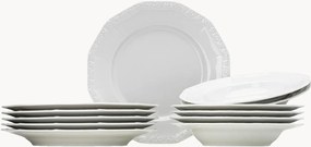 Conjunto de loiça em porcelana Maria White, 6 pessoas, conjunto de 12