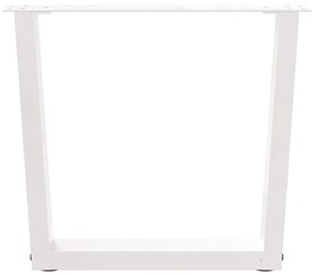 Mesa de jantar pernas 2pcs forma de V 60x(42-43,3)cm aço branco