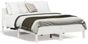 Cama sem colchão 120x190 cm madeira de pinho maciça branco