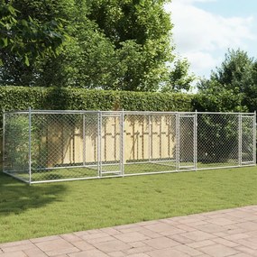 Jaula para cão com portas 6x2x1,5 m aço galvanizado cinzento