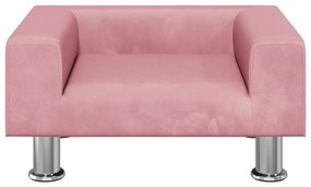 Cama para cães 50x40x26,5 cm veludo rosa