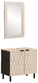 vidaXL Conjuntos de Banheiro com porta Acabamento em Wash Branco