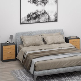 Mesa de cabeceira Eloise 54 x 39 x 28 cm Madeira + Cinzento