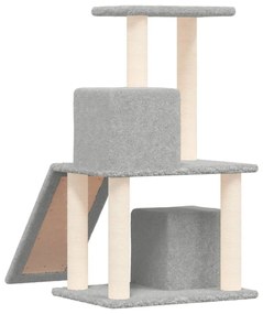 Árvore p/ gatos c/ postes arranhadores sisal 82 cm cinza-claro