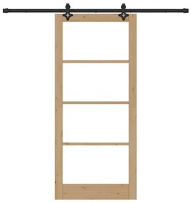 Porta Deslizante vidaXL com Conjunto de Ferragens 93x211 cm de Madeira