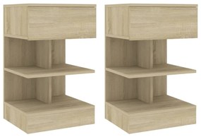 vidaXL Mesas de cabeceira 2 pcs 40x35x65 cm carvalho sonoma