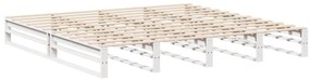 Cama sem colchão 200x200 cm madeira de pinho maciça branco