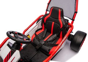 Kart elétrico para Crianças 24 V TORNADO Gokart Função Drift, Rodas espuma plástica EVA, assento couro ecológico vermelho